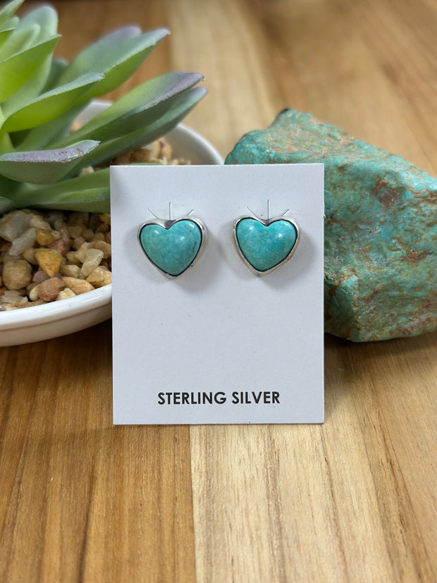 Kingman Navajo Heart Earrings