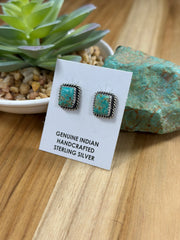 Kingman Turquoise Square Earrings
