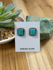Kingman Turquoise Square Earrings