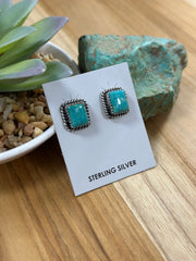 Kingman Turquoise Square Earrings