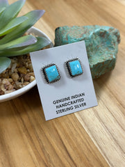 Kingman Turquoise Square Earrings