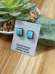 Kingman Turquoise Square Earrings