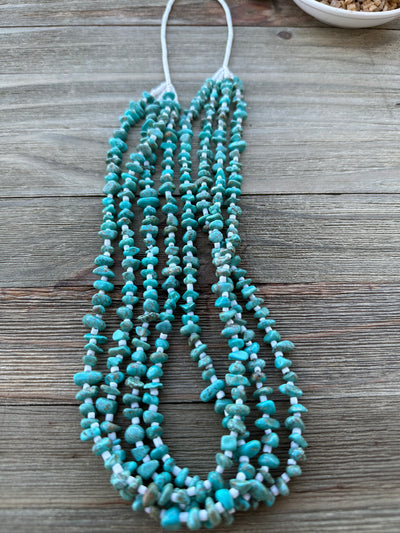 4 Strand Kingman Heishi Necklace
