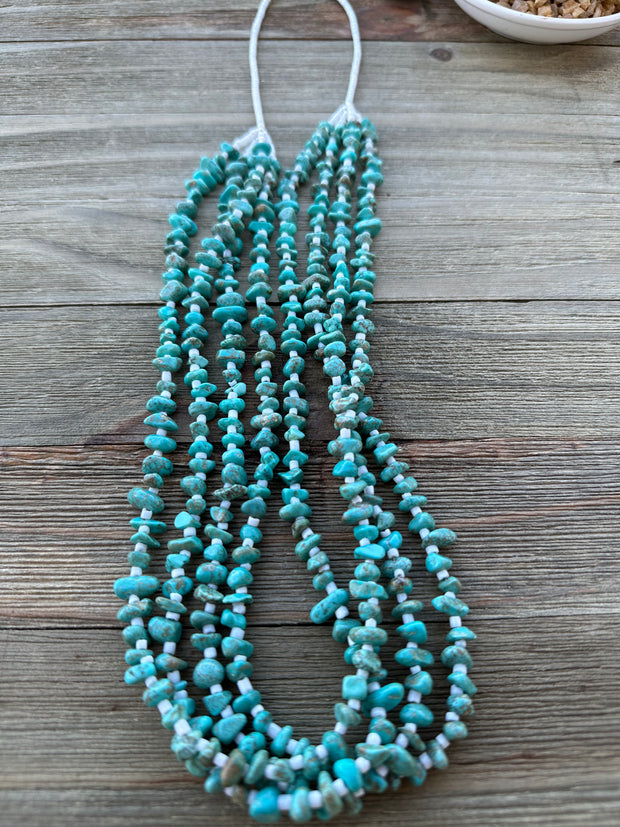 4 Strand Kingman Heishi Necklace