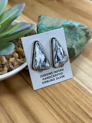 White Buffalo Triangle  Earrings
