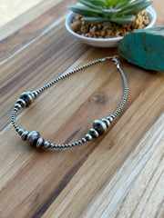 3-9MM Rondelle Sterling Pearls Necklace