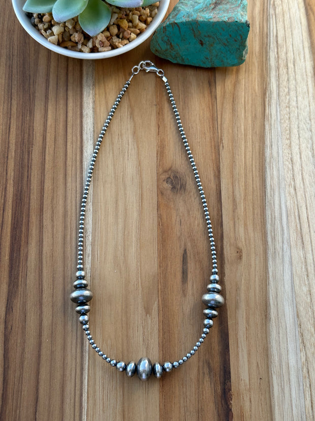 18" 3-9MM Rondelle Sterling Pearls