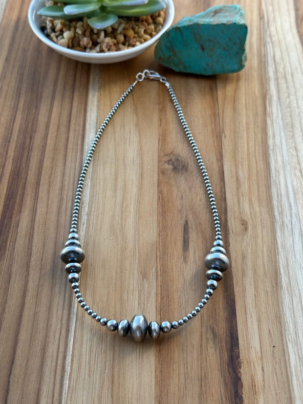 18" 3-9MM Rondelle Sterling Pearls