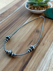 18" 3-9MM Rondelle Sterling Pearls