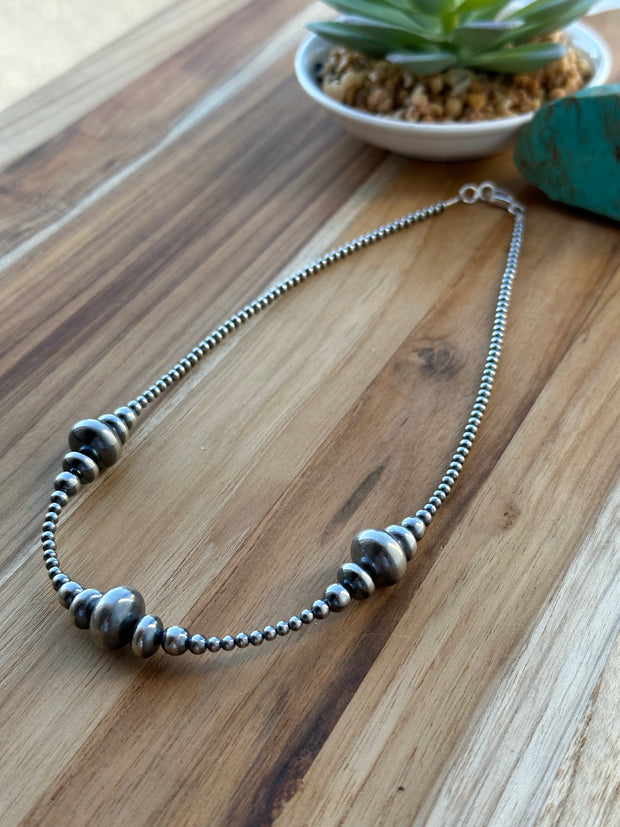 18" 3-9MM Rondelle Sterling Pearls