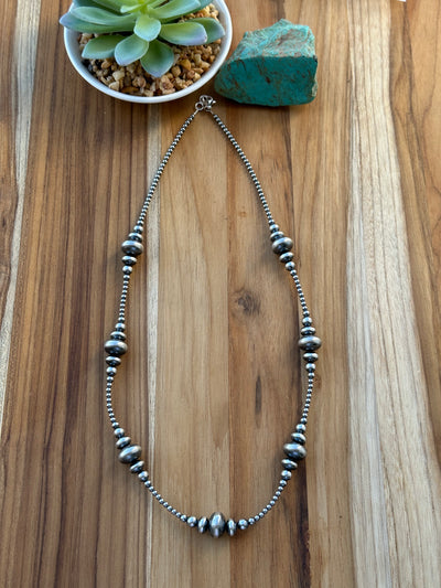 24" 3-9MM Rondelle Sterling Pearls