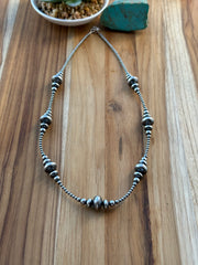 24" 3-9MM Rondelle Sterling Pearls