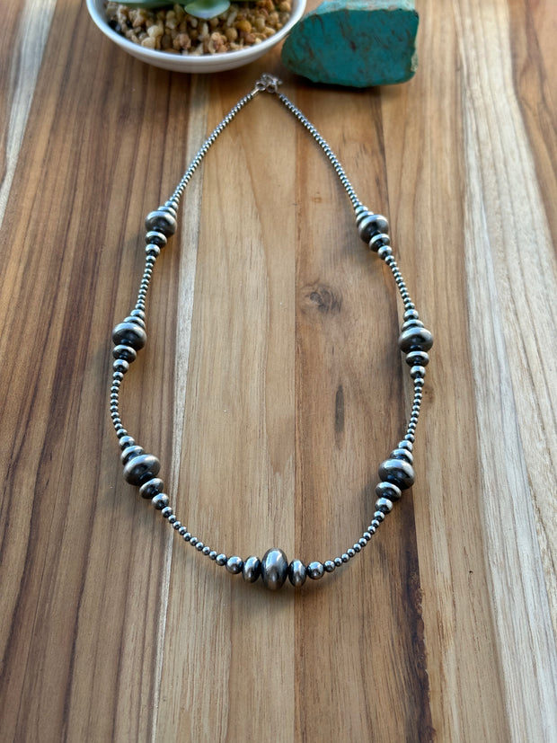 24" 3-9MM Rondelle Sterling Pearls