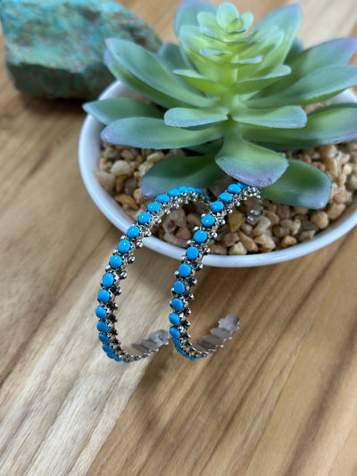 Kingman Silver Hoop Earrings
