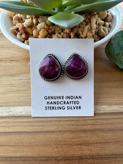Purple Spiny stud earrings