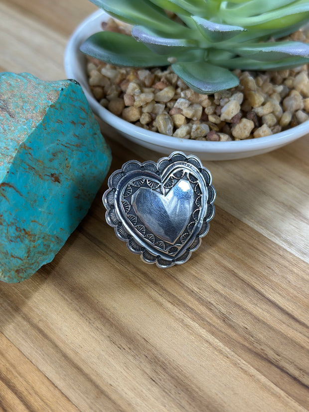 Sunshine silver Heart  Ring