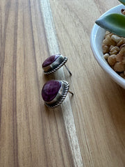 Purple Spiny stud earrings