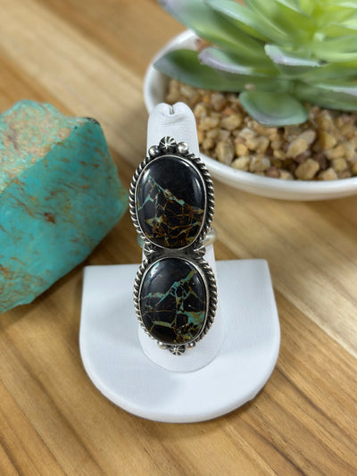 2 Stone Black Jack Ring