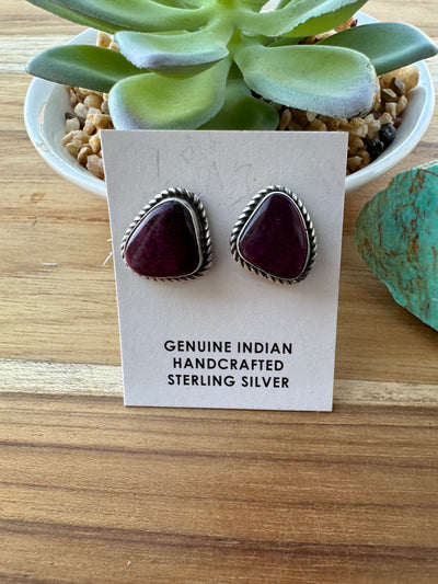 Purple Spiny stud earrings