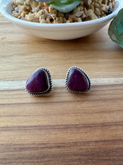 Purple Spiny stud earrings