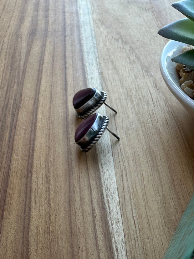 Purple Spiny stud earrings