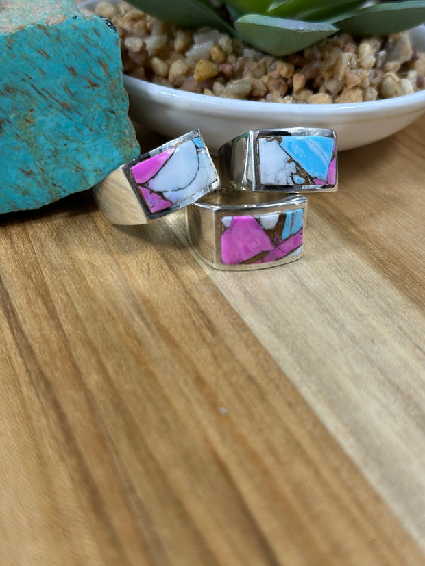 Signet Cotton Candy Inlay Rings