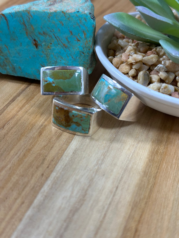 Signet Kingman Turquoise Inlay Rings