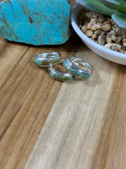 Signet Kingman Turquoise Inlay Rings