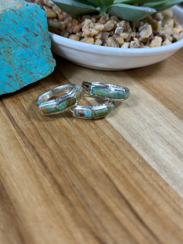 Signet Kingman Turquoise Inlay Rings
