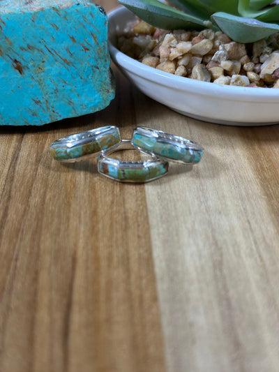 Signet Kingman Turquoise Inlay Rings