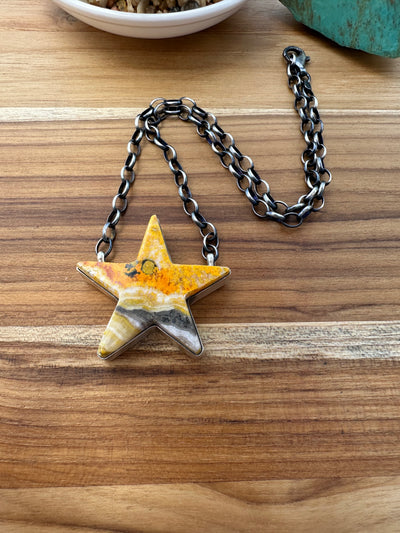 Bumblebee Jasper Star Necklace