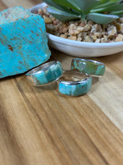 Signet Kingman Turquoise Inlay Rings