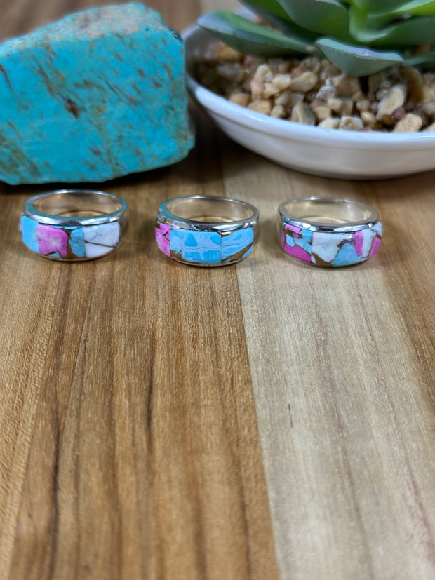 Signet Cotton Candy Inlay Rings