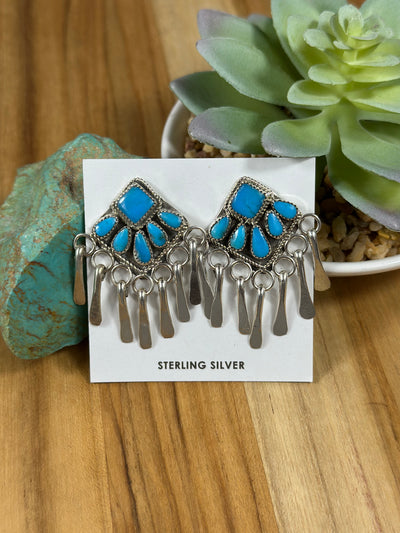 Turquoise Cluster Earrings