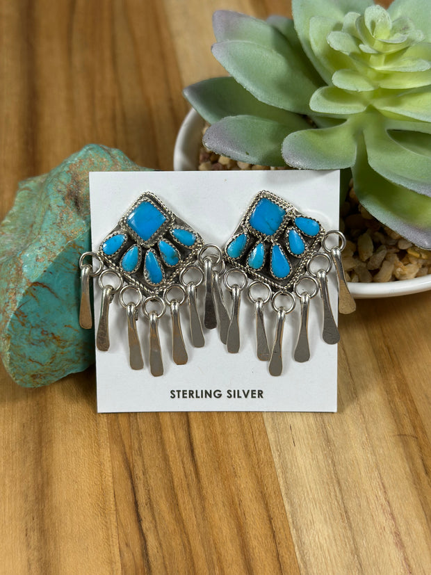 Turquoise Cluster Earrings
