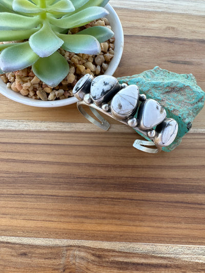 White Buffalo 5 Stone Cuff