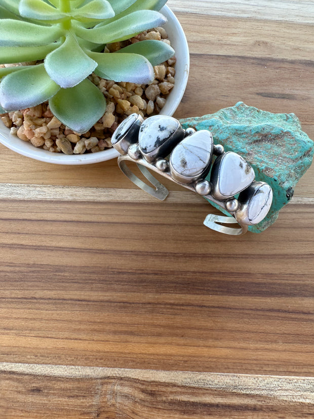 White Buffalo 5 Stone Cuff