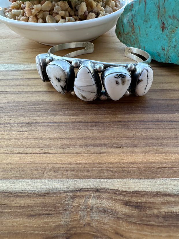 White Buffalo 5 Stone Cuff