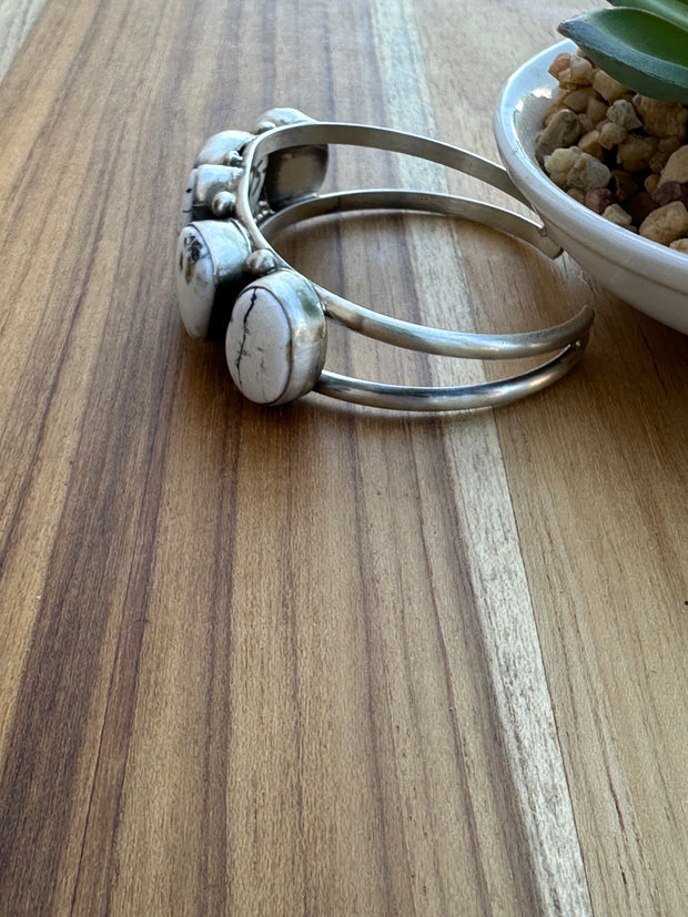 White Buffalo 5 Stone Cuff
