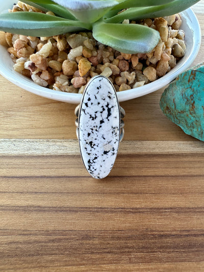White Buffalo Oval Ring