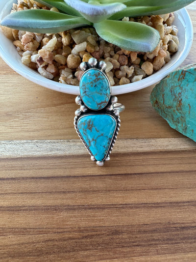 Turquoise 2 Stone Ring