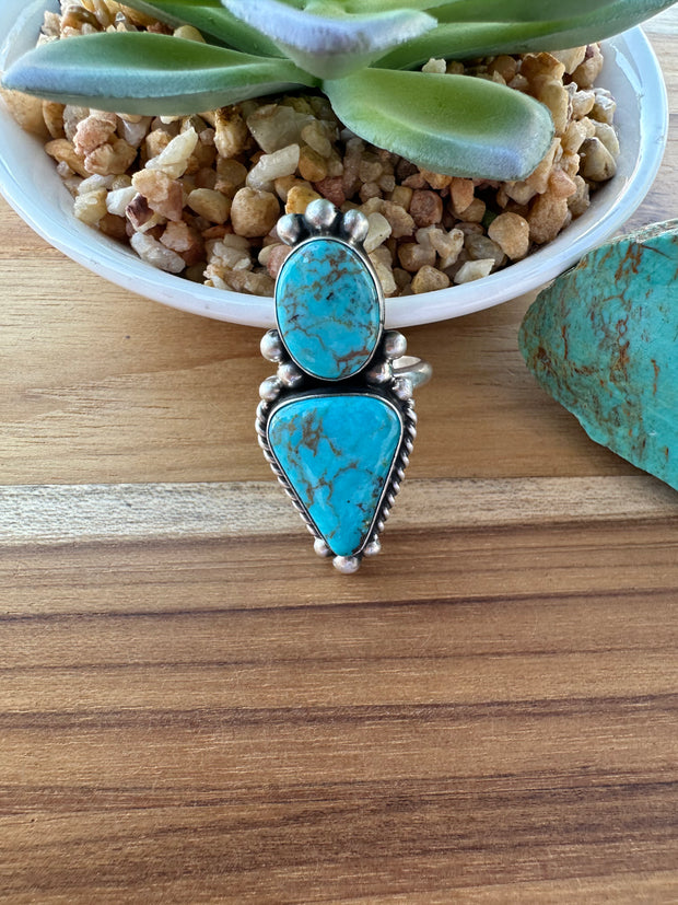 Turquoise 2 Stone Ring