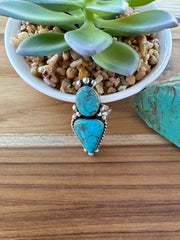 Turquoise 2 Stone Ring
