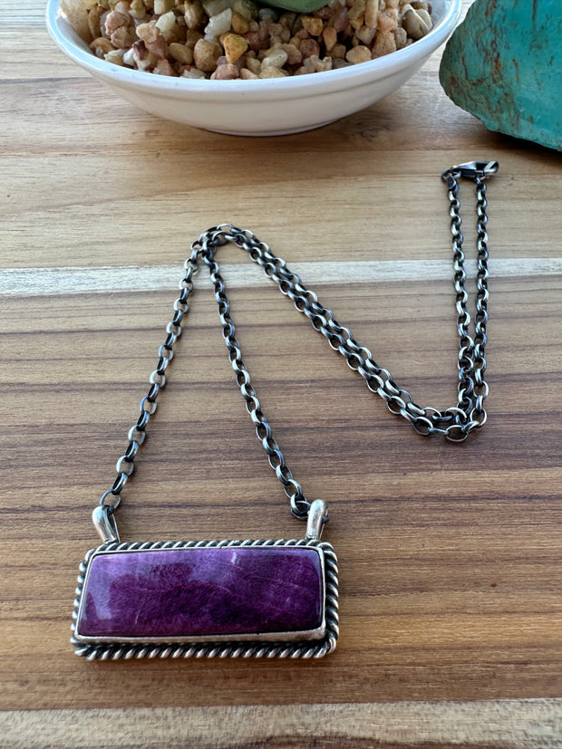 Purple Spiny Bar Necklace
