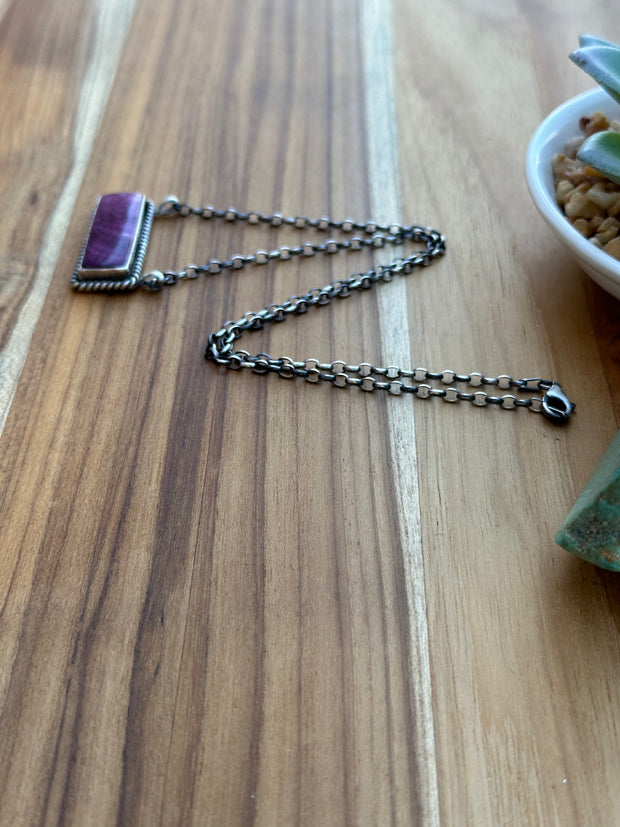 Purple Spiny Bar Necklace