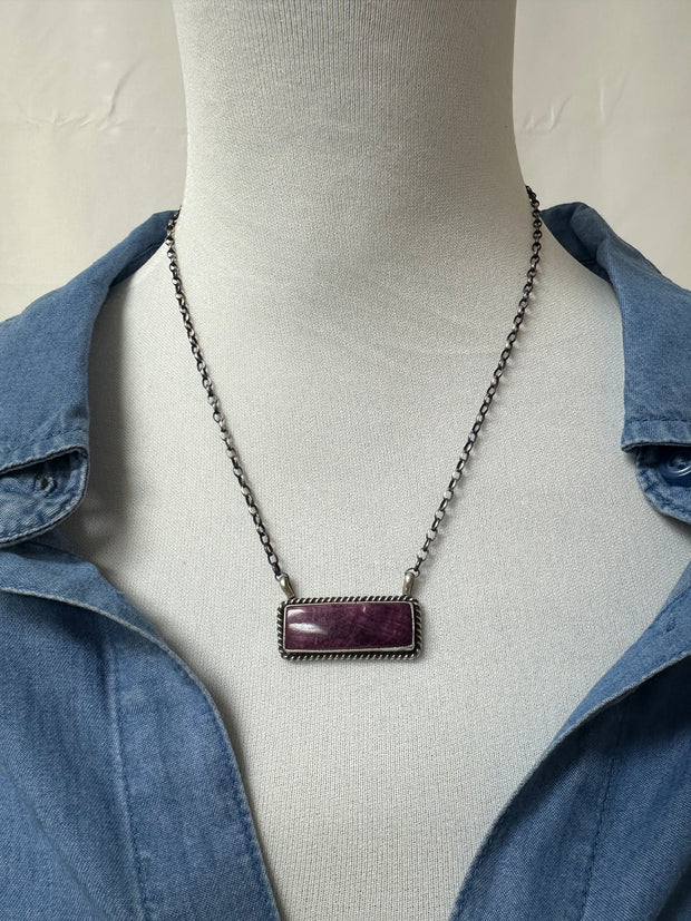 Purple Spiny Bar Necklace