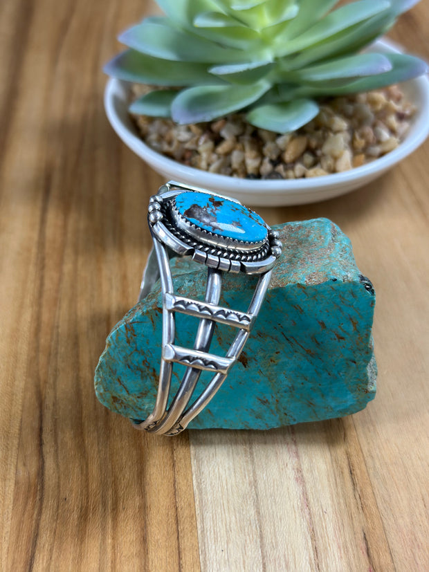 Kingman Turquoise Single Stone Cuff