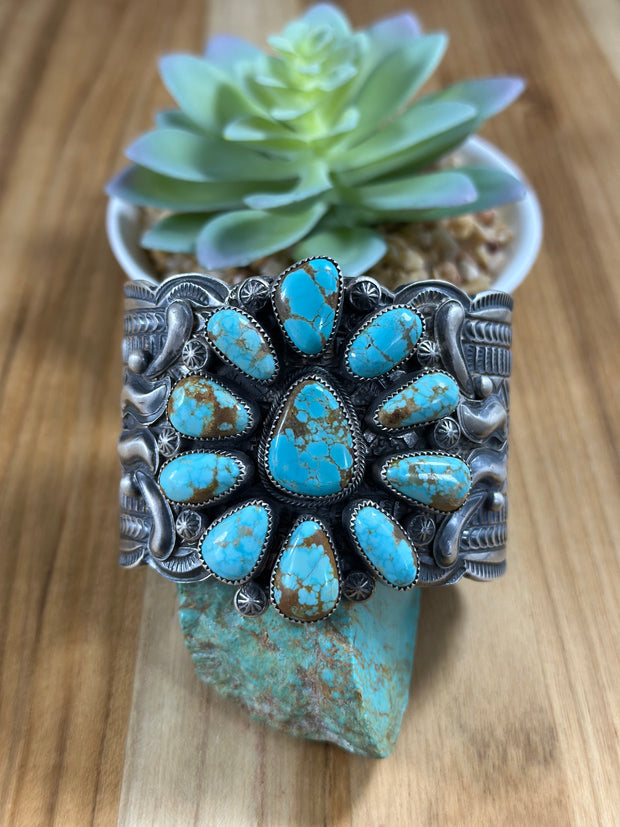 Number 8 Turquoise Cluster Cuff
