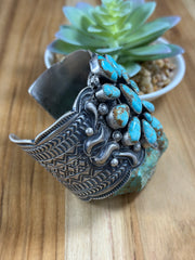 Number 8 Turquoise Cluster Cuff