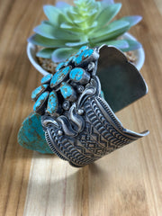 Number 8 Turquoise Cluster Cuff